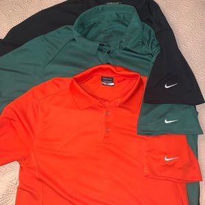 Nike Golf Polos 3 Medium Orange Black Green